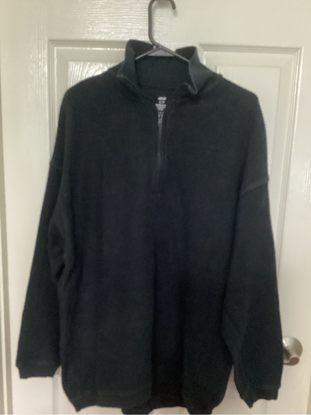 Aerie Black Good Vibes Corded Quarter Zip Sweatshirt Women’s Small